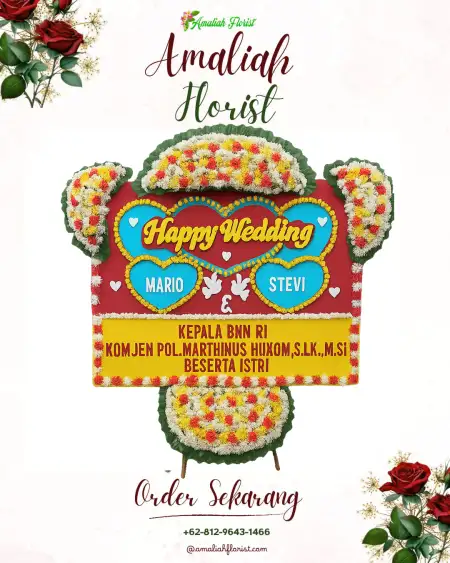 Papan Bunga Pernikahan Jawa Kanan